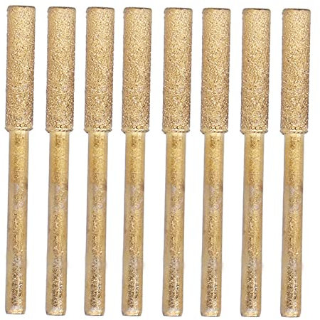 8 Piezas de Ruedas de Afilado de Diamante de Alta Dureza Afilador de Motosierra de Diamante Kits de Afilador de Cadenas de Metal con Mangos Largo Kit de Limas de Repuesto(3 * 5.5mm)