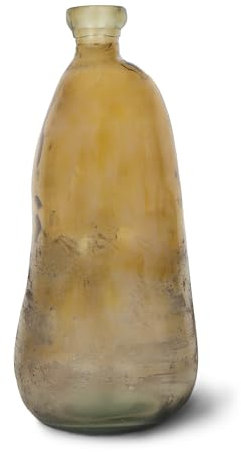 flature Bodenvase für Pampasgras - Glasvase Groß als Wohnzimmer Deko, Vasen Deko 50cm Hoch für Trockenblumenstrauß, Büro & Wohnungsdeko, Große Vase XXL (Beige mit Sprenkeln)