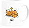 MoonWorks® Kaffee-Tasse Spruch Katze Nö Keine Lust Mittelfinger Büro lustige Kaffeebecher Uni-Weiß Keramik-Tasse