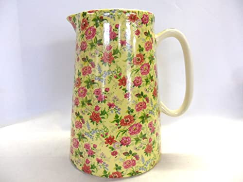 Yellow Charlotte Chintz Design 4 Pint jug by Heron Cross Pottery