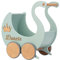 Puppenwagen ab 1 Jahr - Individuell mit Namen - Handgefertigter Puppenwagen - Holzpuppenwagen - Sicher Abgerundete Kanten - Ausdrucksstarke und Schöne Farben (Minze)