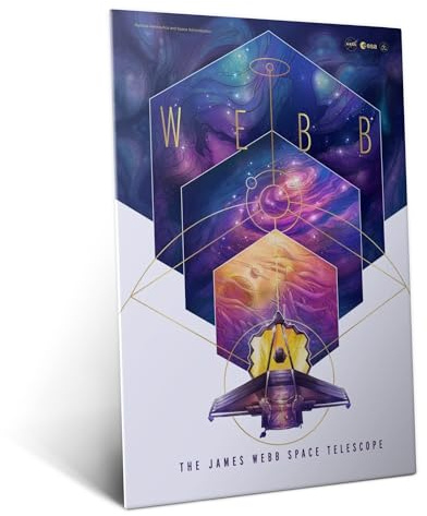 Displate Offiziell NASA MetallPoster Magnetische Befestigung Inklusive Lizenziert Bilder Hochwertiges Poster Telescopes - Webb Poster 45 cm x 32 cm