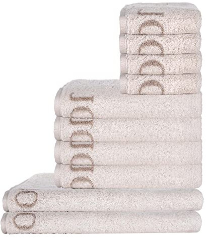 JOOP! Handtuch Set, 10-TLG. - Classic, 2X Duschtuch, 4X Handtuch, 4X Gästetuch Creme Set
