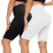 CAMPSNAIL 2er Pack Radlerhosen Damen Kurze Sporthose Sport Yoga Gym Biker Shorts Leggings Knielang High Waist Sommer Elastisch Blickdicht Schwarz & Weiß,XXL