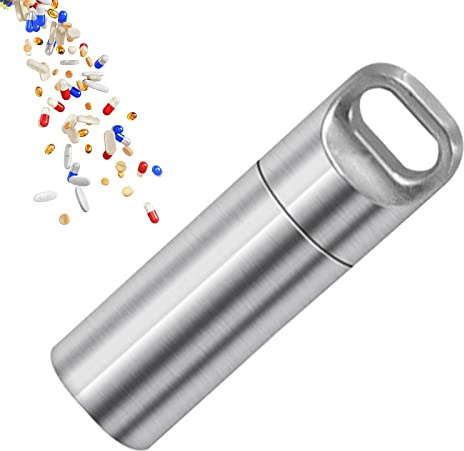 Pilulier étanche - pilulier | Boîtes à poche en métal porte-clés pour sac à main pour, joint torique étanche porte-pilule quotidien pour hommes et femmes Imtrub