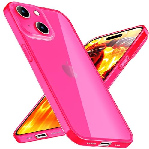 NALIA Neon Silikonhülle für iPhone 15 Plus - Hülle, Pink | Rutschfester Grip in der Hand, Kabelloses Laden, Bündiger Kamera-Abschluss, Erhöhter Rand zum Ablegen, VIBE