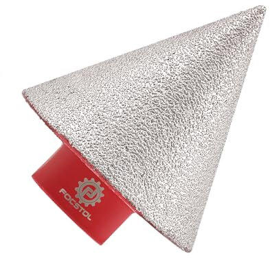 Broca Chaflán Biselado Diamante 45mm - FOCSTOL Fresa Diamante para Agrandar Dar Forma y Biselar Orificios Existentes en Azulejos Porcelanico Cerámica Granito Mármol M14 Rosca