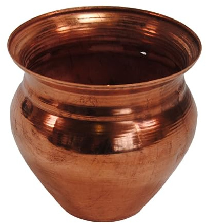 Pure Copper Pot Kalash Hindu Pooja Religious Surya Pouring Puja Lota Vessel Chakra Diwali Holi