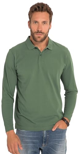 JP 1880 Hommes Grandes Tailles L-8XL Polo Basic à Manches Longues, en Maille piquée – Jusqu'au 8 XL Cactus 6XL 799230437-6XL