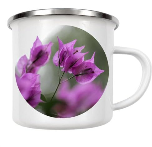 artboxONE Emaille Tasse Bougainvillea Blütenzweig Pink von Wundertüte - Emaille Becher Natur