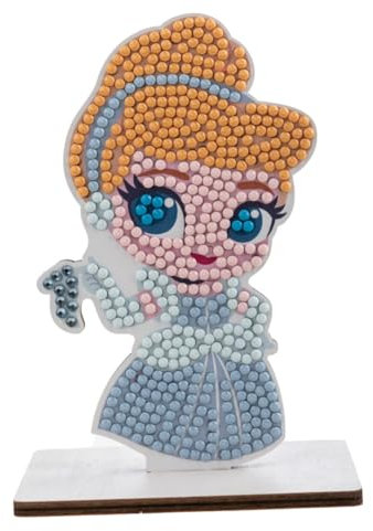 CRYSTAL ART - Set mit Diamant-Figuren – Manuelle Aktivität zum Basteln und Spaß – Erwachsene und Kinder – glitzernde Dekoration in verschiedenen Farben – Disney – Cinderella