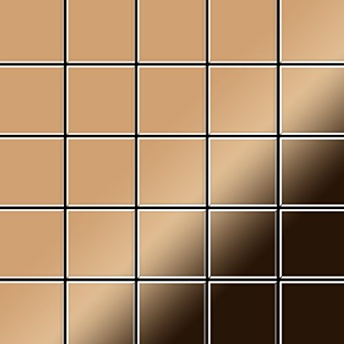 Mosaik Fliese massiv Metall Titan hochglänzend in kupfer 1,6mm stark ALLOY Century-Ti-AM 0,5 m2