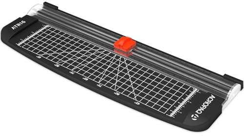 ACROPAQ Papierschneider - Präzises Schneiden mit der Schneidemaschine - Mühelos und effizient - A4 Schwarz Papierschneidemaschine - Geschenkpapier Schneider - ATR16