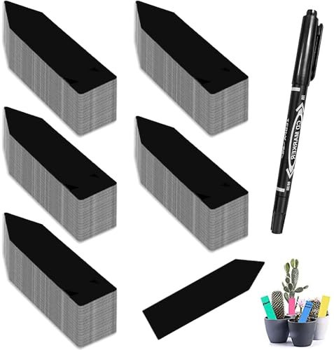 300 Stück Pflanzenschilder,10x2cm Etiketten für Pflanzen mit Fettstift, Plastik Stecketiketten Etiketten für Pflanze,Plastik Pflanzschilder,Wetterfeste Garten Etiketten,Pflanzenetiketten
