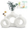 TEGOVE Donut Vase, Runde Matte Vasen für Pampasgras, Weiße Keramik Vase, Beige Matt, für Dekoration von Wohnzimmer, Schlafzimmer, Esstisch, Geschenk (L+M+S)