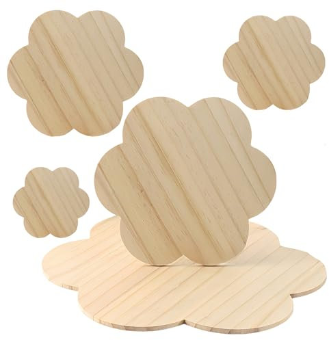 HSTWODE Lot de 10 rondelles rondes en bois de pin naturel de 5 mm d'épaisseur - 10/15/20/25/30 cm - Pour bricolage, décoration de mariage, bricolage, peinture (10 pièces de 25 cm)