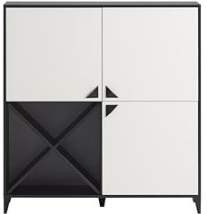 LOOKS by Wolfgang Joop Highboard Classic, schwarz matt/cremebeige, 120 x 39 x 130 cm
