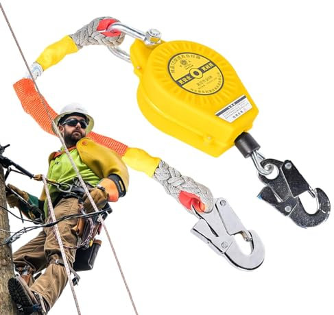 Fall Protection Rope - Ts Anti Fall Device - Alloy Steel Protector | Fall Arrest System Automatic Retractable Lifeline 330.7 Lbs, Heavy Duty Safety Blocks for Outdoor Safety Harness Lanyard