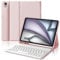IVEOPPE Keyboard Case for iPad Air 11'' M2 2024/ M3 2025- UK Layout Keyboard for iPad Air 5 2022/4th 2020-7 Colors Backlight Detachable Bluetooth Keypad, Cover with Pencil Holder- Light Pink