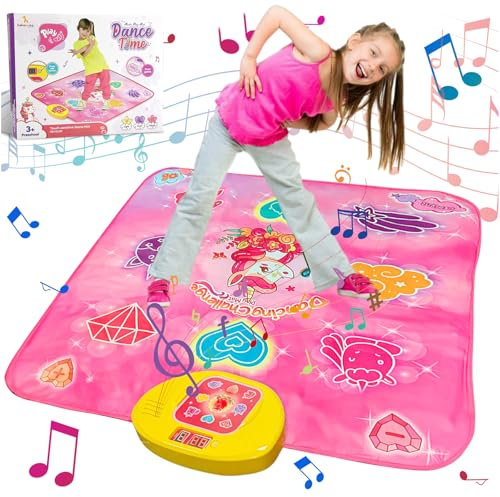 71Nmly Tanzmatte Kinder Geschenke für Mädchen Jungen Musikmatte Herausforderung Modi LED Integrierter Musik Weihnachten Geburtstag Kinderspielzeug