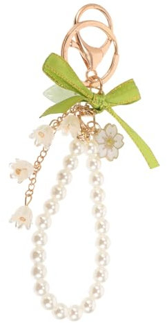 LIFKOME Lily Floral Keychain Avec Nœud Ruban Accessoire De à Main Décoratif Breloque Unique Pour Clés Et Créatif Et