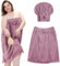Xtinmee 1 set Plus Size asciugamano avvolgente per donne con asciugamano per capelli bagno doccia avvolgente abito spa accappatoio, Viola