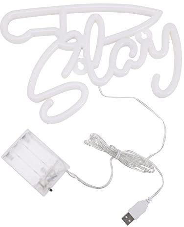 Gadpiparty Bedroom Neon Sign LED Strip Light Door for Car LED Sign Neon Wall Sign Bud Home Slay Neon Light Game Cute Night Light Sign Hello Stickers Plastic White