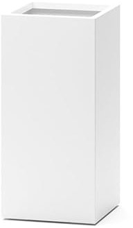 Casa Mina Pflanzkübel groß außen - Fiberglas Blumenkübel viereckig - Premium Blumenkasten für Draußen - Blumenkübel Frostsicher - Blumenkasten für den Garten - Bjarne Hochglanz Weiß - 40x40x110cm