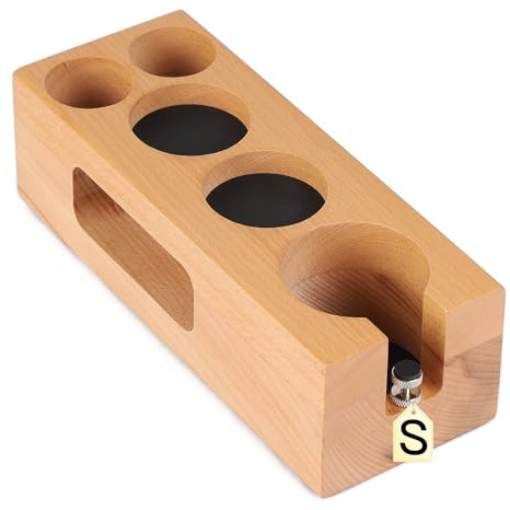 EFUTURETIME Tamperstation für 51-54mm Siebträger, Höhenverstellbare Espresso Tamper Station Holz für Barista, Familie, Bar