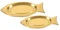 GLEAVI Plato de Pescado Inoxidable 2 Piezas Bandeja Decorativa para Servir Aperitivos Resistente y de Limpiar para Cocinar Pescado