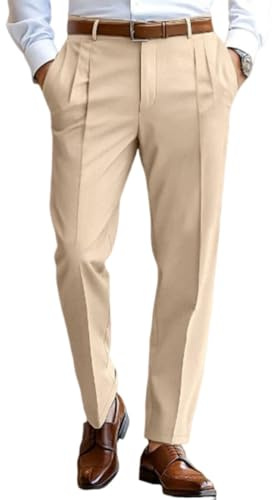 Oanviso Hommes Chino Pantalon Slim Fit Élastique Mode Pantalons Casual Stretch Pant Doux Business Droits Pants de Costume Coupe Ajustée