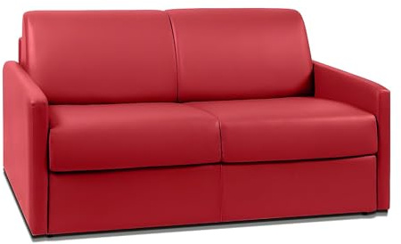 Vente-unique - Schlafsofa 2 Calife - Kunstleder - rot