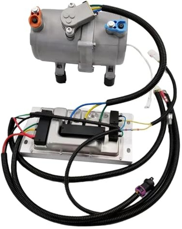 Compresor De Aire Acondicionado Eléctrico For Coche, 12V/24V Con Panel De Control, Poco Ruido, Apto For Camiones, Autobuses, Coches, Barcos Y Tractores(1 Set 12V)