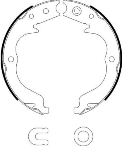 HELLA 8DA 355 050-041 Brake Shoe Set, parking brake - H1683 - for e.g. CITROEN / MITSUBISHI / PEUGEOT / SCION