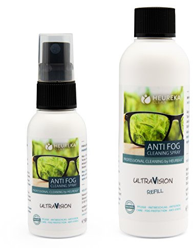 UltraVision Konzentrat (Set mit Refill) - Profi Anti-Beschlag und Anti-Statik Reiniger von HEUREKA für Brillen, Haushalt & Auto