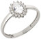 Ardeo Aurum Damenring aus 333 Gold Weißgold mit Zirkonia im Oval-Schliff und Brillant-Schliff Solitär-Ring Verlobungsring