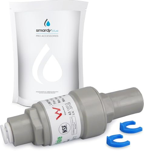 smardy Druckregler für Osmoseanlage Festwasseranschluss, 2.75bar Druckminderer für 1/4 Wasserschlauch Wasseranschluss, Wasserdruck Begrenzer für Side by Side Kühlschrank, Wasserspender, Wasserfilter