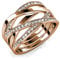 MYC-Paris - Bague Criss Cross - Laiton HQ + Plaqué Or Rose 18 Carats - 50 Cristaux d'Autriche ø 1 mm - Cadeau d'anniversaire, Fête des Mères, Noël T54