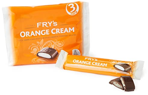 Fry's Orange Cream Bars, Dark Chocolate, 3 x 49 g (Pack of 1) | Smooth Orange Fondant Centre, Vegetarian Friendly, For Sharing, Unique Chocolate Experience