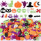 HOWAF 500pcs Glitzern Halloween Aufkleber für Kinder, Halloween Schaum Spinne Schädel Kürbis Aufkleber Bastel Sticker für Halloween Kinder Bastel Party Dekorationen Kindergeburtstag Mitgbsel
