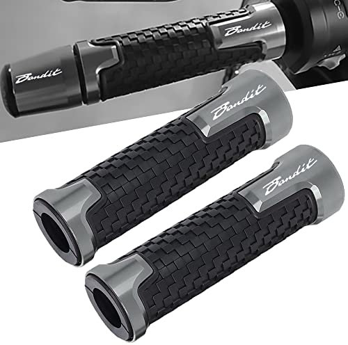 22mm 7/8'' Poignees de Guidon Universel Aluminium Antidérapant pour Suzuki Bandit GSF 250 600 650 1200 1250 V-Strom 650 SV650 (Titane)