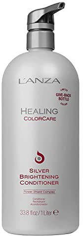 L’ANZA Healing ColorCare Silver Brightening Conditioner, for Silver, Gray, White, Blonde & Highlighted Hair - Boosts Shine and Brightness while Healing, Controls Unwanted Warm Tones (33.8 Fl Oz)