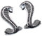 YK ZAOOER 3D Metall Shelby Cobra Snake Emblem-Abzeichen-Aufkleber Aufkleber für Ford Mustang Sport (Links & rechts) 2er Set,Black Silver