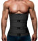 Hidyliu Herren Workout Taillentrainer Neopren Korsett Sauna Schweiß Trimmer Cincher Bauchweg mit Gürtel, Schwarzer Taillen-Trainer-Gürtel, XXX-Large