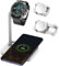 AODUKE 2 in 1 Wireless Charger Stand for Samsung/Google Charging Dock, for huawei GT/Samsung Galaxy/Pixel/Garmin/Diesel/Fossil/Fitbit/Skagen/Michael/Galaxy/GT Watch Bracket Base(02SW-W)