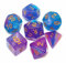CREEBUY Polyedrisches Würfelset für Dungeon and Dragons, Rollenspiele, Tischspiele, , Blau-Violett-Glitzer