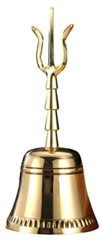 HEALLILY Buddhistische Hand Glocke Kupfer Meditation Bell Anruf Glocke Gebetsglocken Dorje für Buddhistische Zeremonie Meditation Gebet Golden