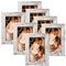 PETAFLOP 6x4 Photo Frames Set of 7, Distressd White Picture Frame Display 4 by 6 Inch Picture for Wall or Tabletop