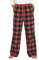 LAPASA Damen Pyjamahose Loungehose Baumwolle Flanell L74 L74 (Schwarz + Rot kariert, XS)