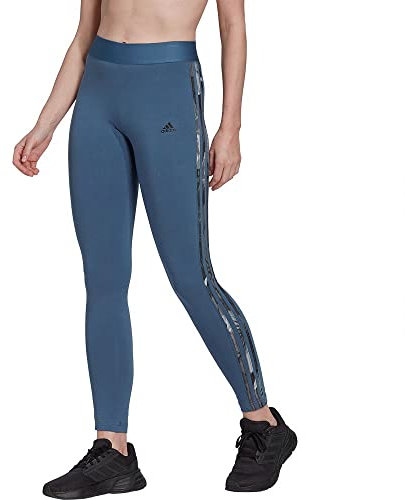 Adidas, Loungewear Essentials 3-Stripes, Leggings, Wonder Stahl/Schwarz, S, Frau